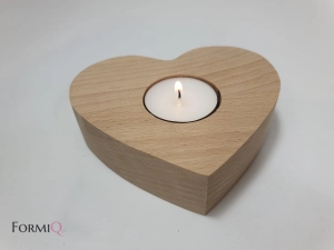 Serce  - świecznik drewniany na tealight