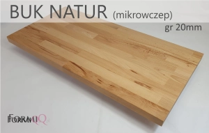 Blat drewniany buk natur gr 20mm - m2 NA WYMIAR