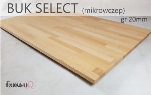 Blat drewniany buk select gr 20mm - m2 NA WYMIAR