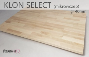 Blat drewniany klon select gr 40mm - m2 NA WYMIAR