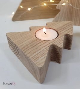 Choinka  - świecznik drewniany na tealight