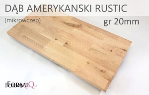 Blat drewniany dąb amerykański rustic gr 20mm - m2 NA WYMIAR