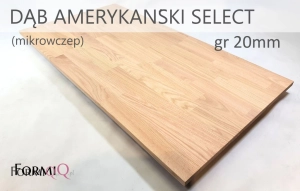 Blat drewniany dąb amerykański select gr 20mm - m2 NA WYMIAR