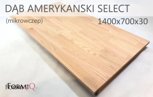 Blat do biurka drewno dąb amerykański select 1400x700x30