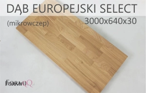 Blat dąb europejski select mikrowczep 3000x640x30