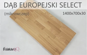 Blat do biurka drewno dąb europejski select 1400x700x30