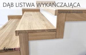 Listwa wykończeniowa dębowa przyschodowa prawostronna 